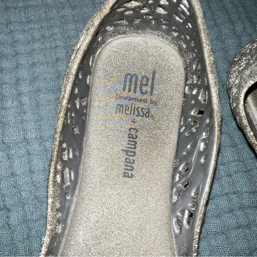 Mini Melissa Glittering Silver Jelly Shoes